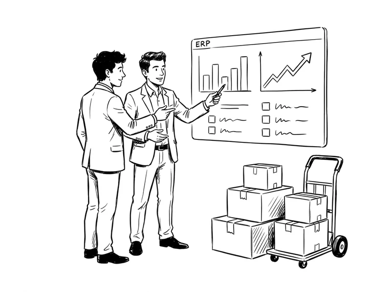 رسم حبر — لوحة تحكم نظام ERP